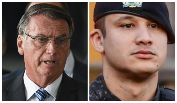 Imagem mostra Bolsonaro e soldado morto