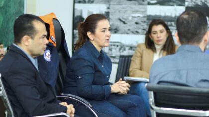 Prefeita Adriane Lopes de Campo Grande, em reunião sobre o El Niño