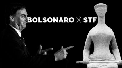 Bolsonaro apontando o dedo para o STF. Indulto difícil