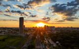 Campo Grande ao anoitecer. Destaque em ranking de qualidade de vida