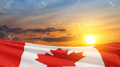 Bandeira do Canadá. Inscrições para cursos