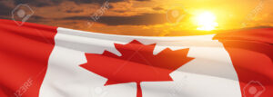 Bandeira do Canadá chamando atenção para empregos