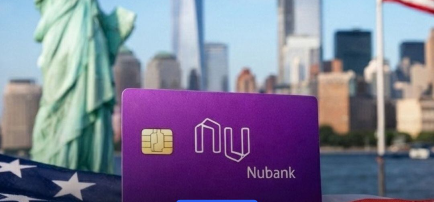 Nubank e estátua da Liberdade. Vagas nos EUA